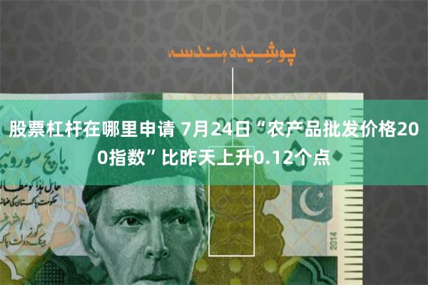 股票杠杆在哪里申请 7月24日“农产品批发价格200指数”比昨天上升0.12个点