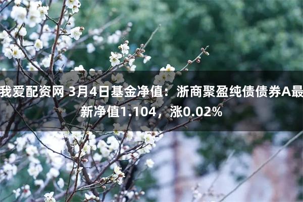 我爱配资网 3月4日基金净值：浙商聚盈纯债债券A最新净值1.104，涨0.02%